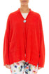 Single Button Red Linen Cardigan 1