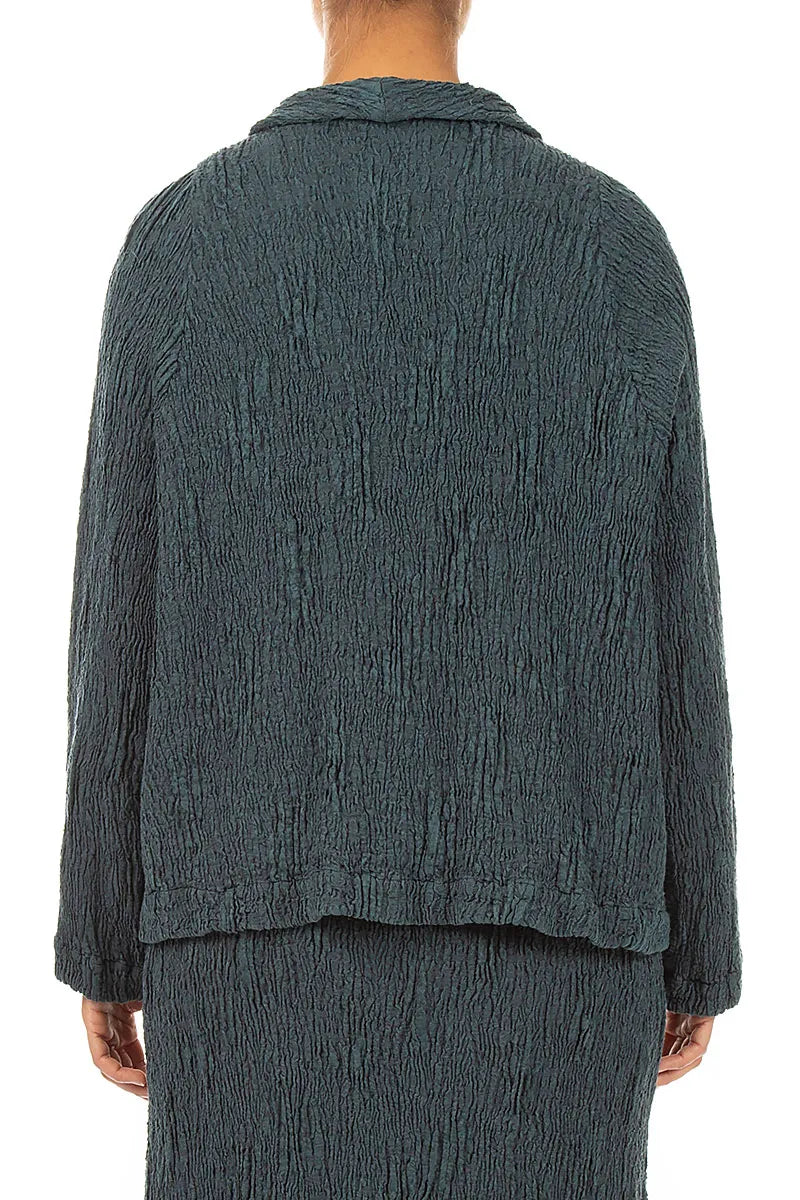 Button Slate Textured Silk Linen Jacket 2