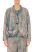 Single Button Watercolour Check Linen Jacket 1