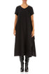 Single Pocket Black Silk Bamboo Dress 1