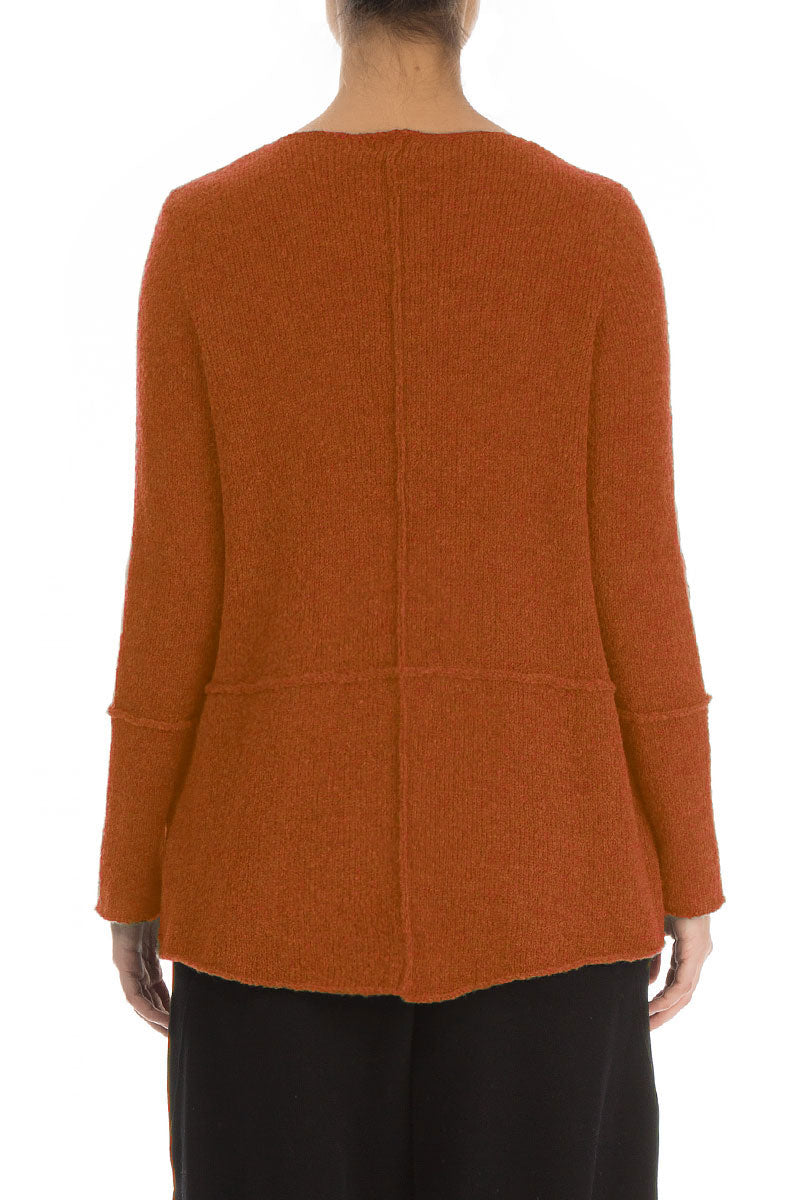 Single Pocket Burnt Orange Wool Sweater