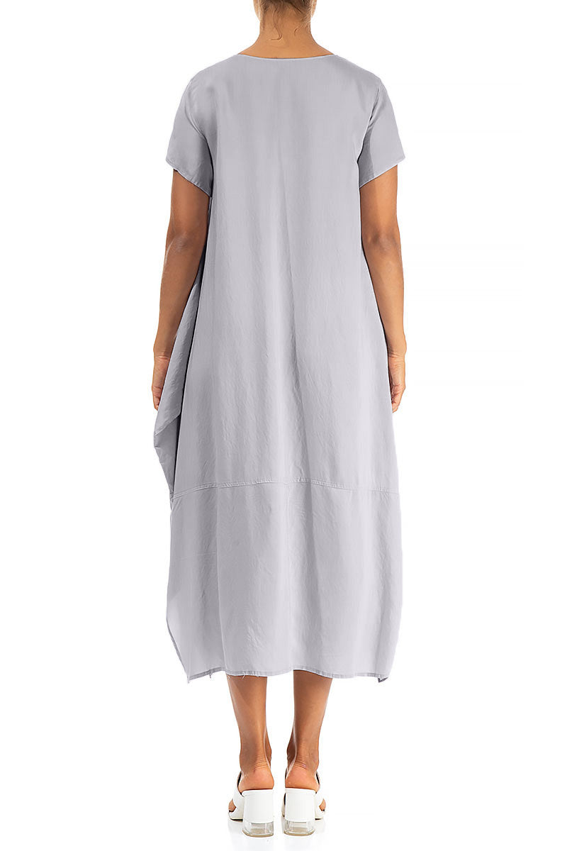 Single Pocket Lilac Grey Silk Bamboo Dress