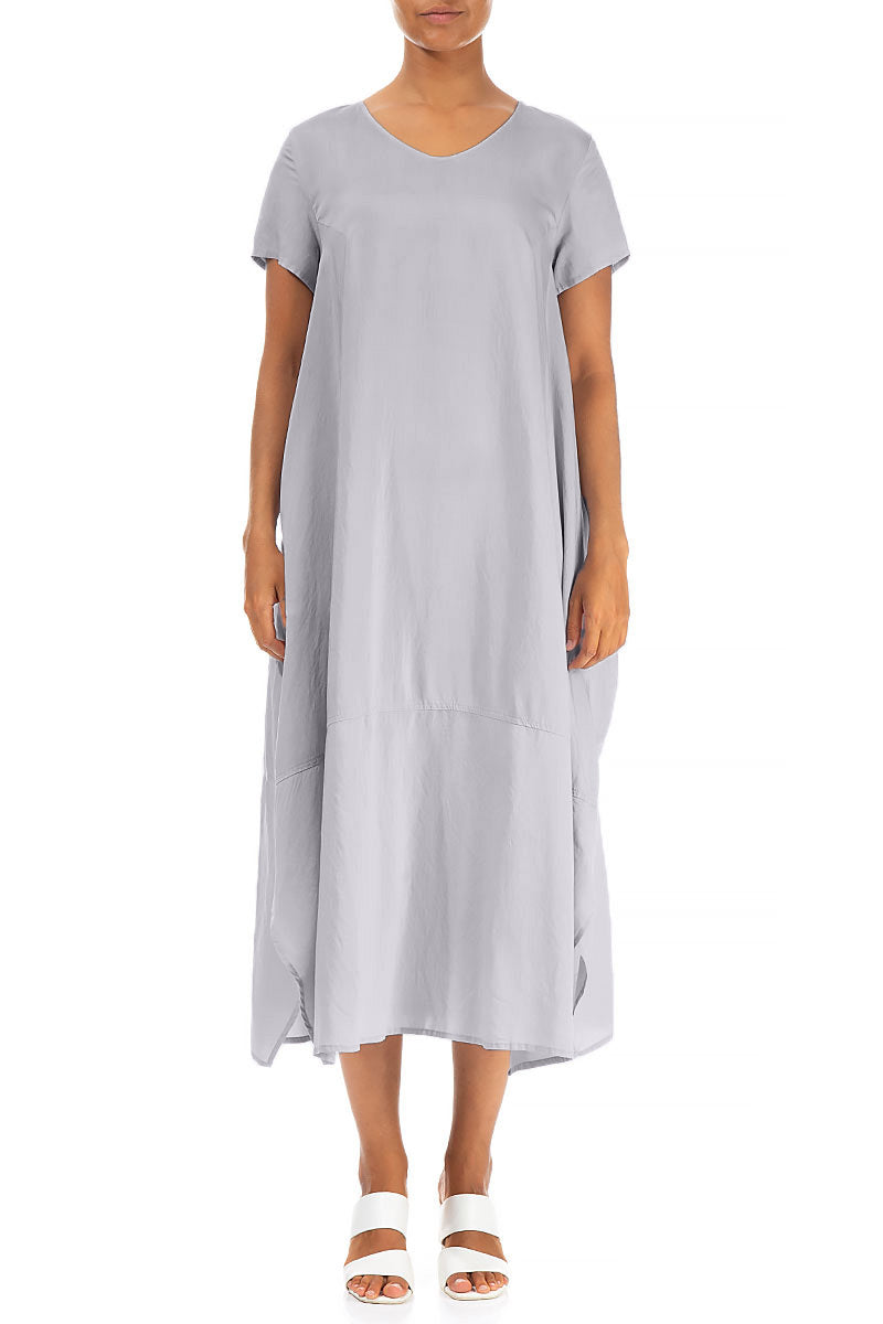 Single Pocket Lilac Grey Silk Bamboo Dress