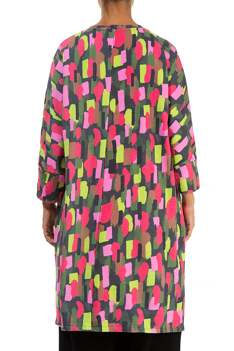 Single Pocket Paint Mosaic Cotton Tunic