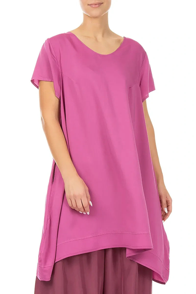 Single Pocket Wild Berry Silk Bamboo Tunic 3