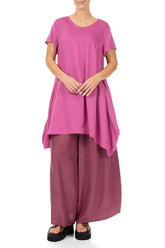 Single Pocket Wild Berry Silk Bamboo Tunic 4