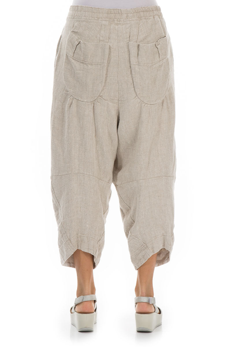 Six Pockets Natural Linen Trousers