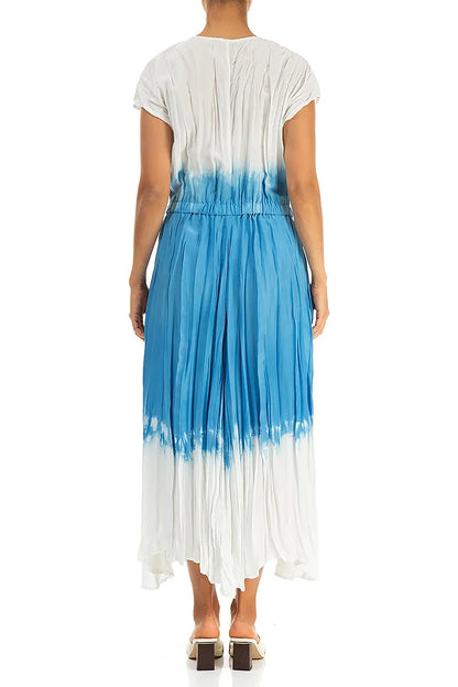 Sky Blue Ombré Pure Silk Dress 2