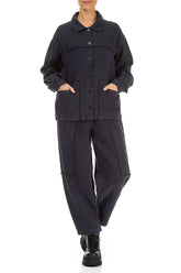 Slate Blue Heavy Linen Jacket 4