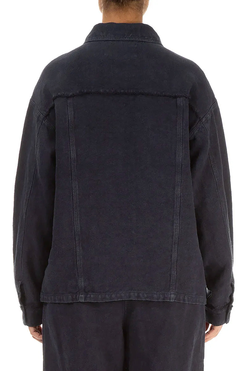Slate Blue Heavy Linen Jacket 2