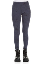 Slate Blue Marble Cotton Leggings 1
