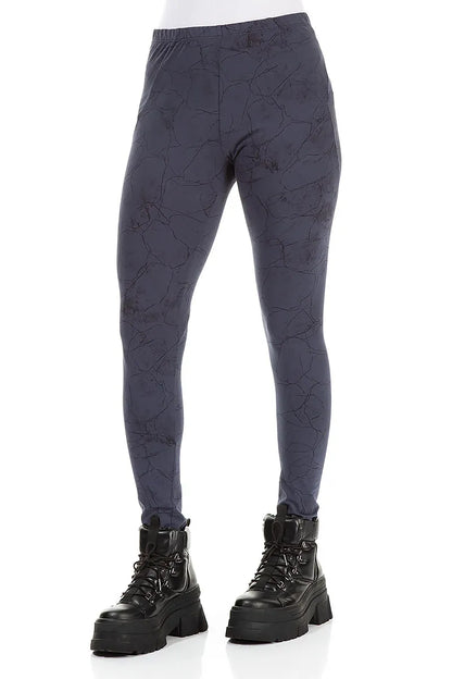 Slate Blue Marble Cotton Leggings 3