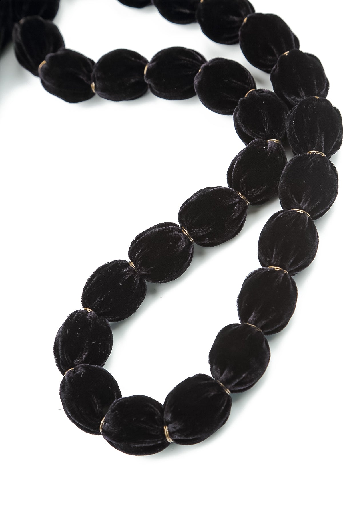 Slate Blue Silk Velvet Bead Necklace 6