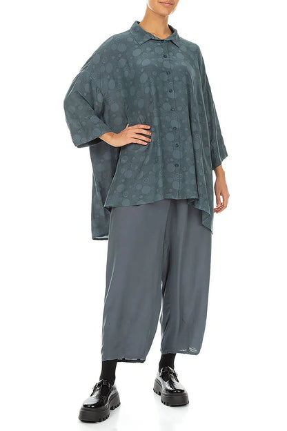Slate Bubbles Silk Bamboo Shirt 4