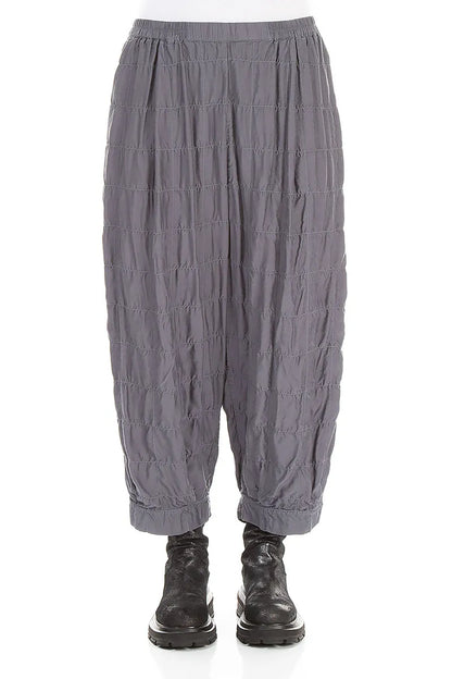 Slate Pleated Silk Bamboo Trousers