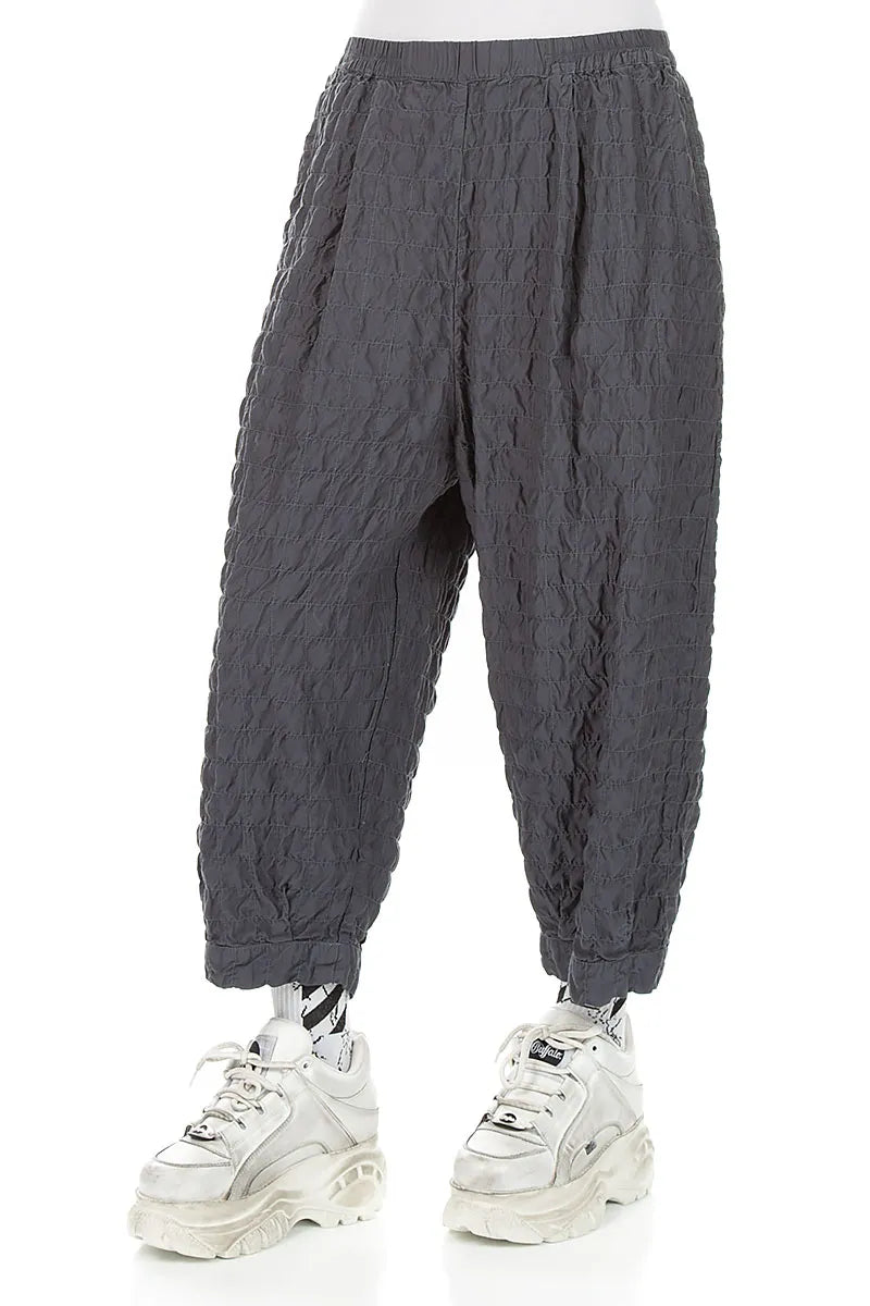 Slate Pleated Silk Bamboo Trousers 3