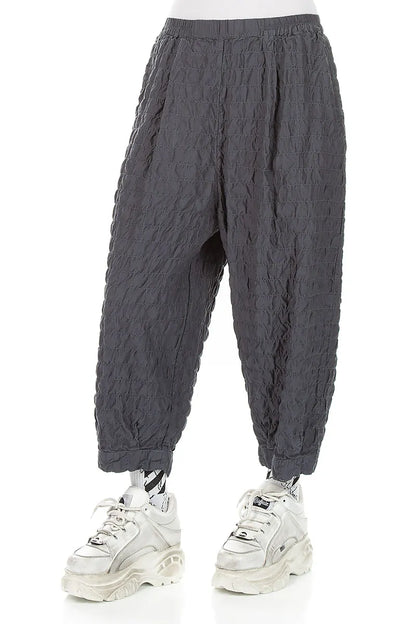 Slate Pleated Silk Bamboo Trousers 3