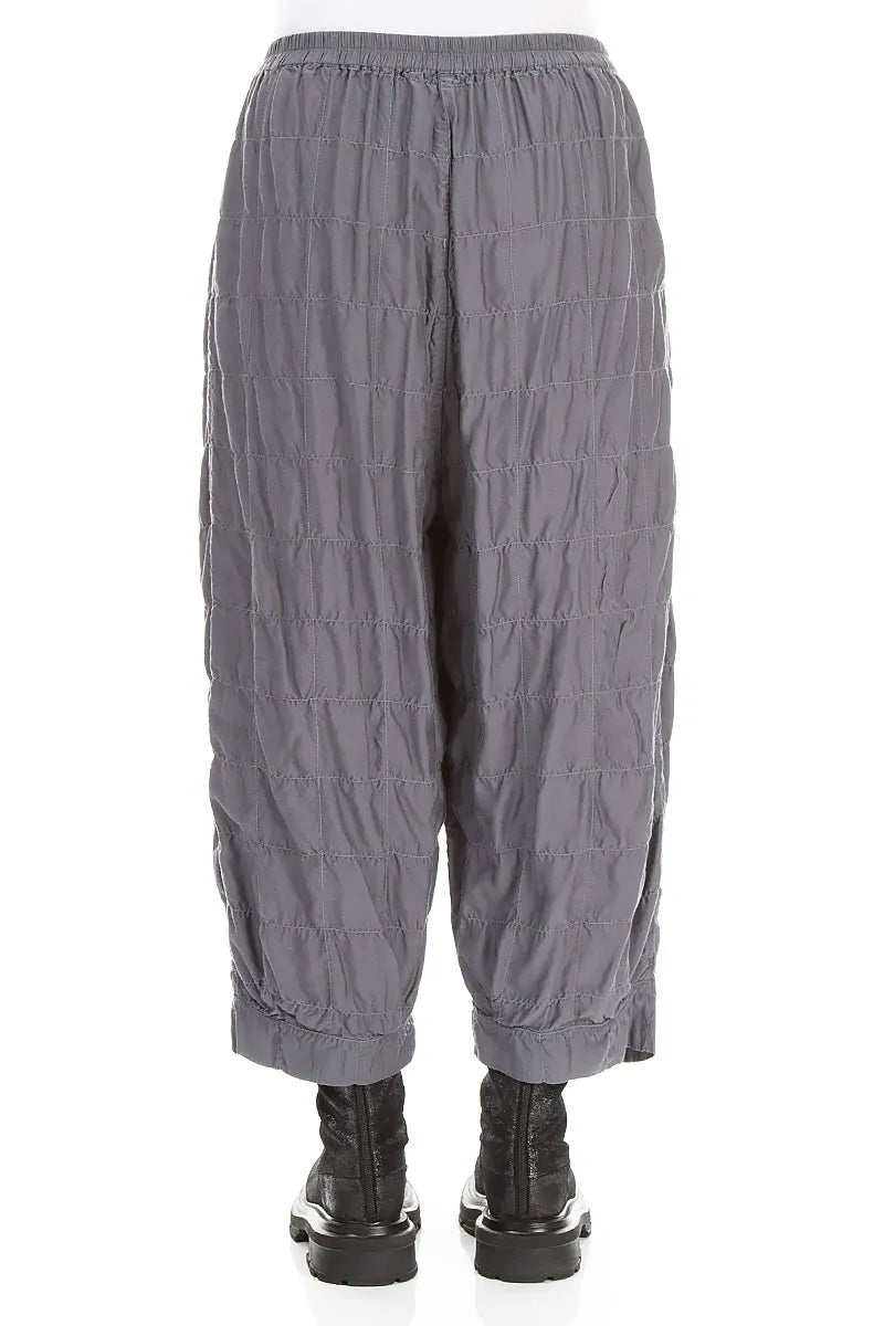 Slate Pleated Silk Bamboo Trousers