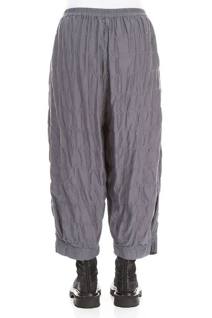 Slate Pleated Silk Bamboo Trousers