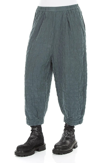Slate Pleated Silk Linen Trousers 3