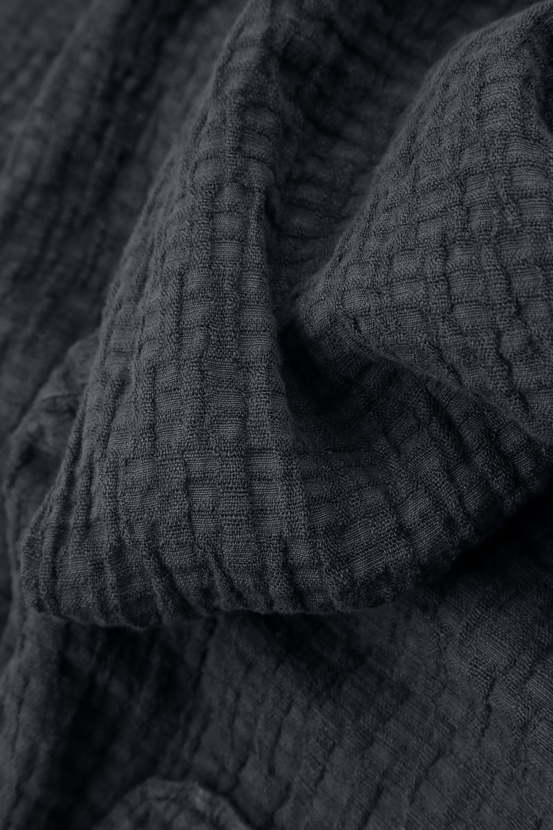 Slate Textured Linen Midi Skirt 4