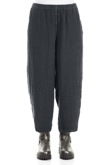 Slate Textured Linen Trousers