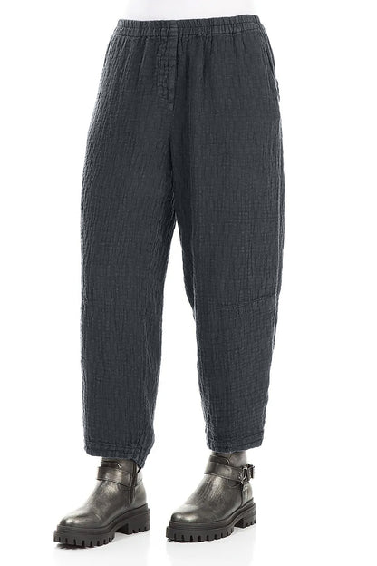 Slate Textured Linen Trousers