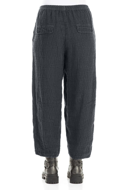 Slate Textured Linen Trousers