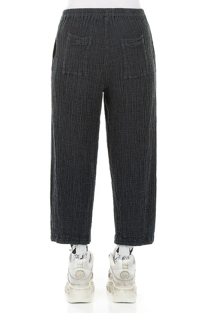 Slate Textured Linen Trousers 2