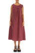 Sleeveless A-line Antique Ruby Linen Dress 1