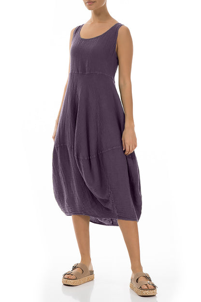Sleeveless Balloon Amethyst Linen Dress