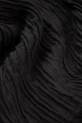 Sleeveless Balloon Crinkled Black Silk Dress 5