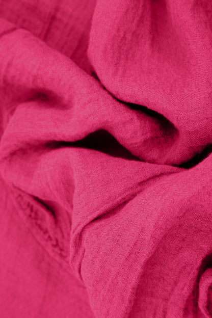 Sleeveless Balloon Fuchsia Linen Dress