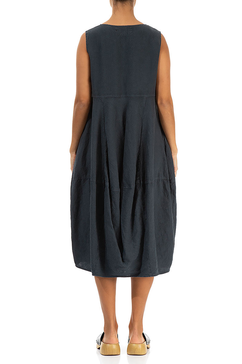 Balloon Graphite Linen Dress 2