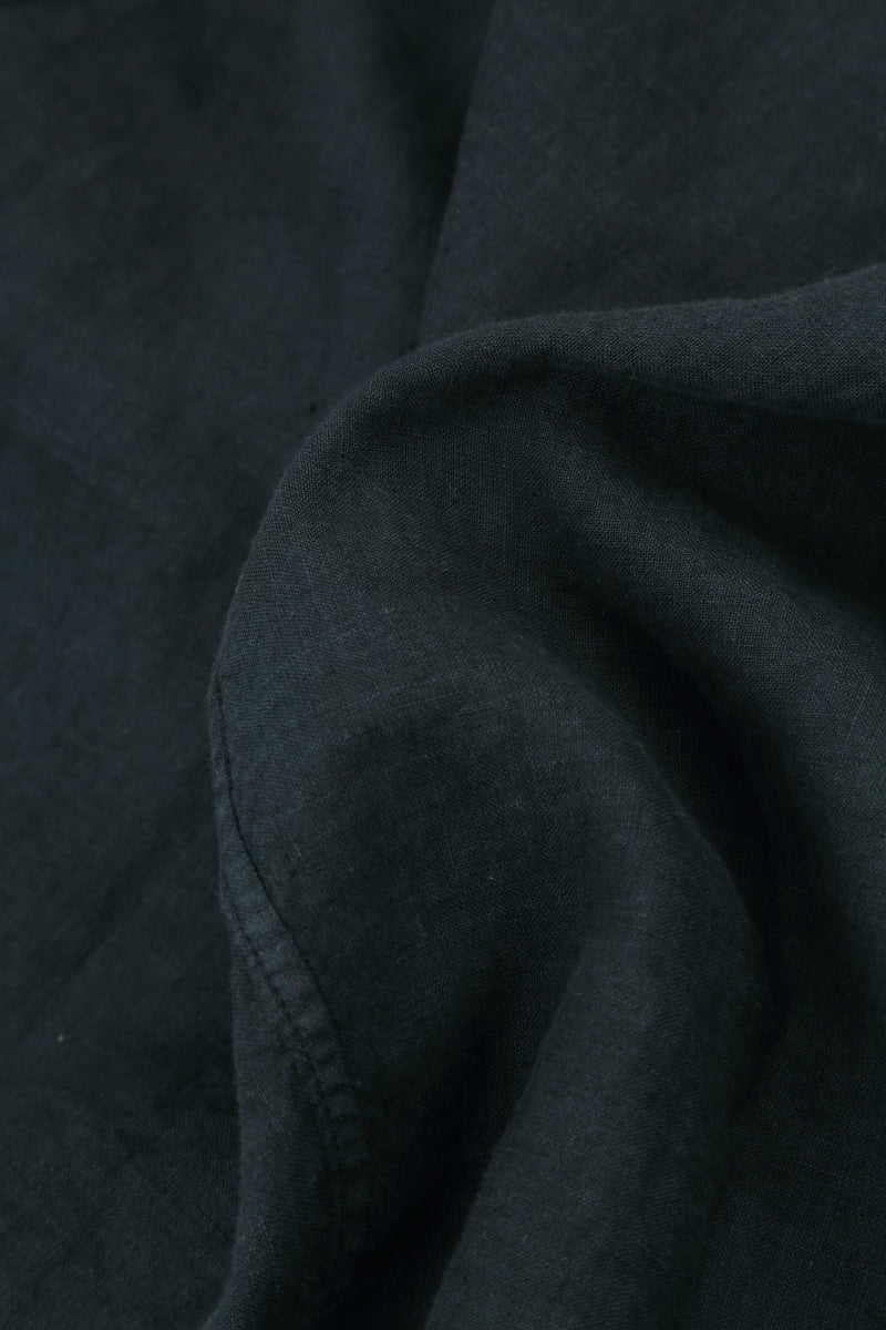Sleeveless Balloon Pockets Graphite Linen Dress 5