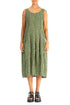 Sleeveless Balloon Lime Check Linen Dress 1