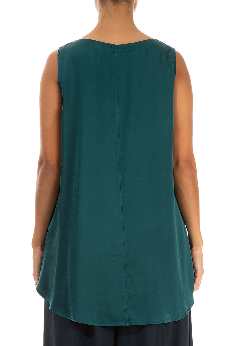 Sleeveless Emerald Silk Top