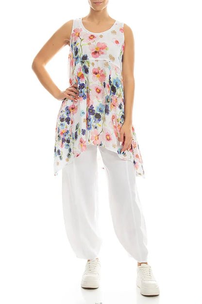 Sleeveless Flared Primrose Linen Tunic 4