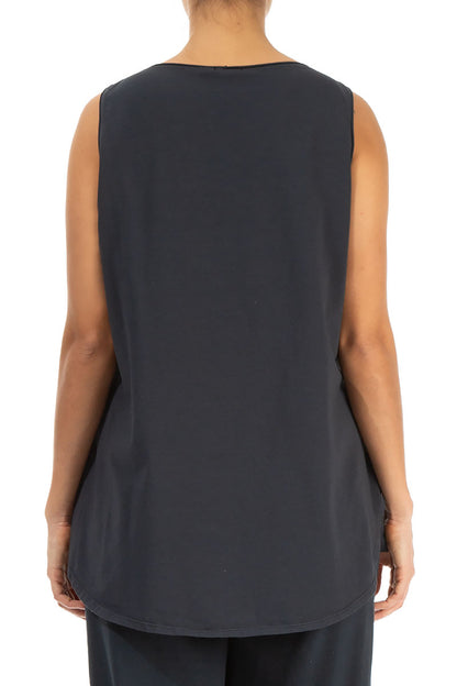 Sleeveless Graphite Cotton Top 2
