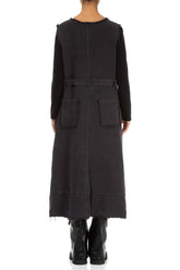 Sleeveless Graphite Heavy Linen Dress 3