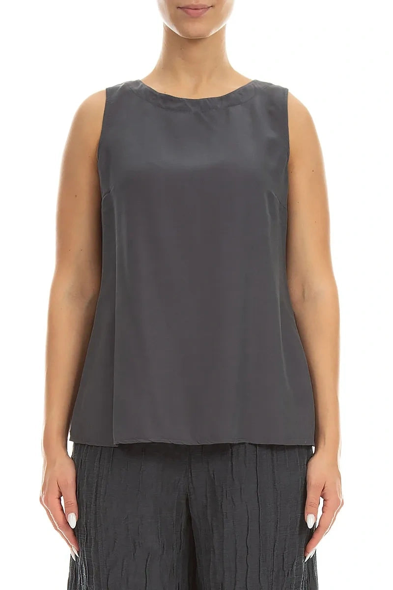 Sleeveless Graphite Silk Bamboo Top 1