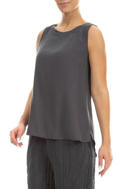 Sleeveless Graphite Silk Bamboo Top 3