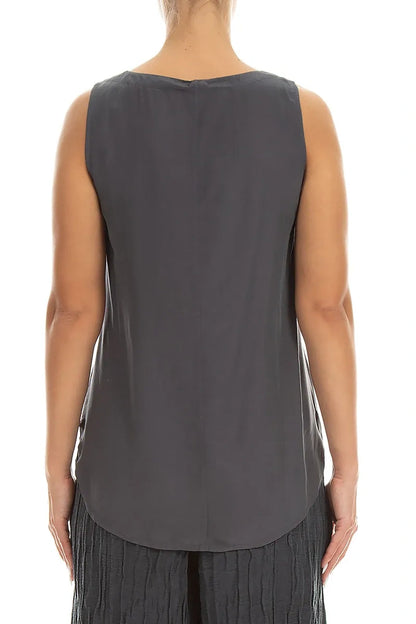 Sleeveless Graphite Silk Bamboo Top 2