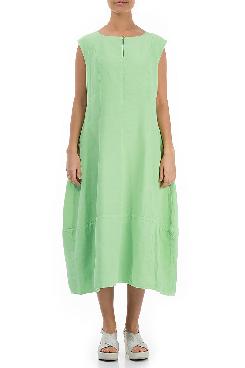 Sleeveless Green Sorbet Linen Dress
