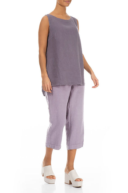 Sleeveless Lavender Linen Top 4