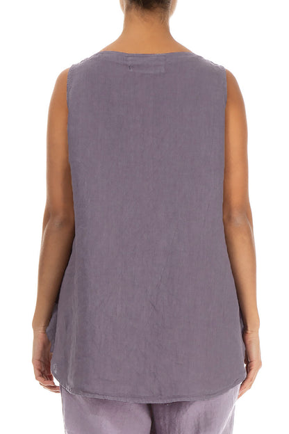 Sleeveless Lavender Linen Top 2
