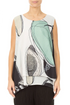 Sleeveless Layered Tumbled Stone Textured Silk Blouse 1