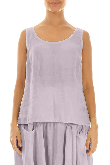 Sleeveless Lilac Linen Top