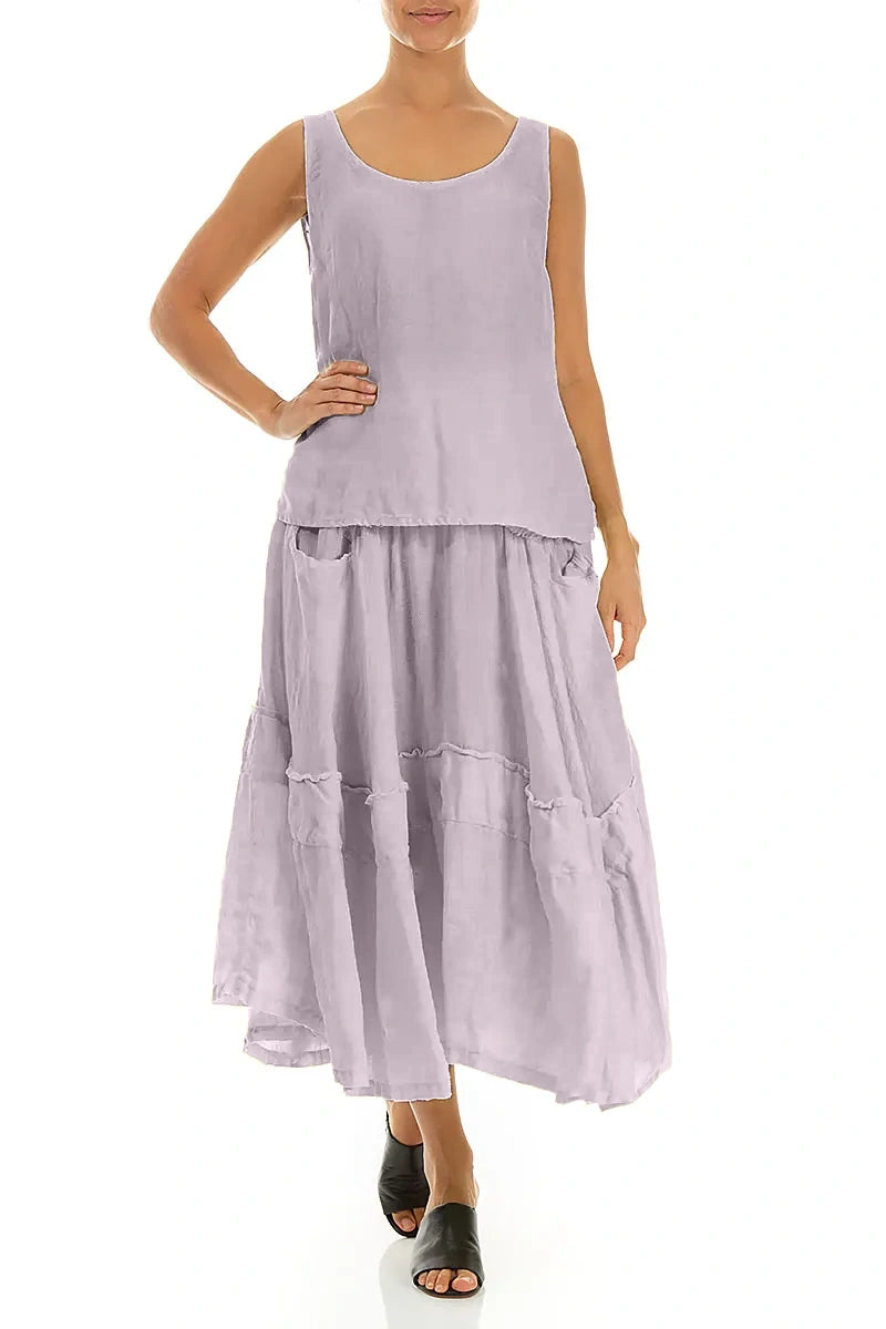 Sleeveless Lilac Linen Top