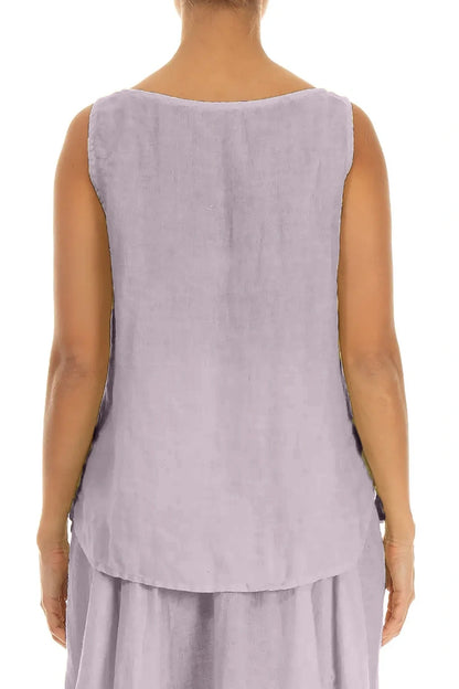 Sleeveless Lilac Linen Top